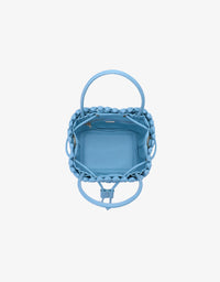 REMI/REID PERRIE BUCKET MINI WOVEN SQUARE BAG - SKY