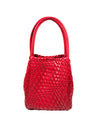 REMI/REID HOLLACE MINI WOVEN TOTE BAG - RED
