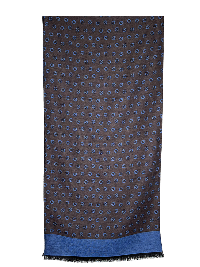 BIGI DOTS SCARF - BROWN/BLUE