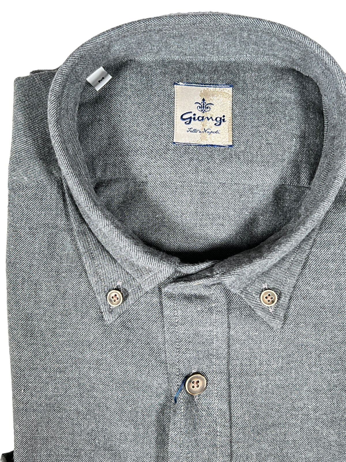 GIANGI NAPOLI MEN'S FLANNEL SHIRT - GREY