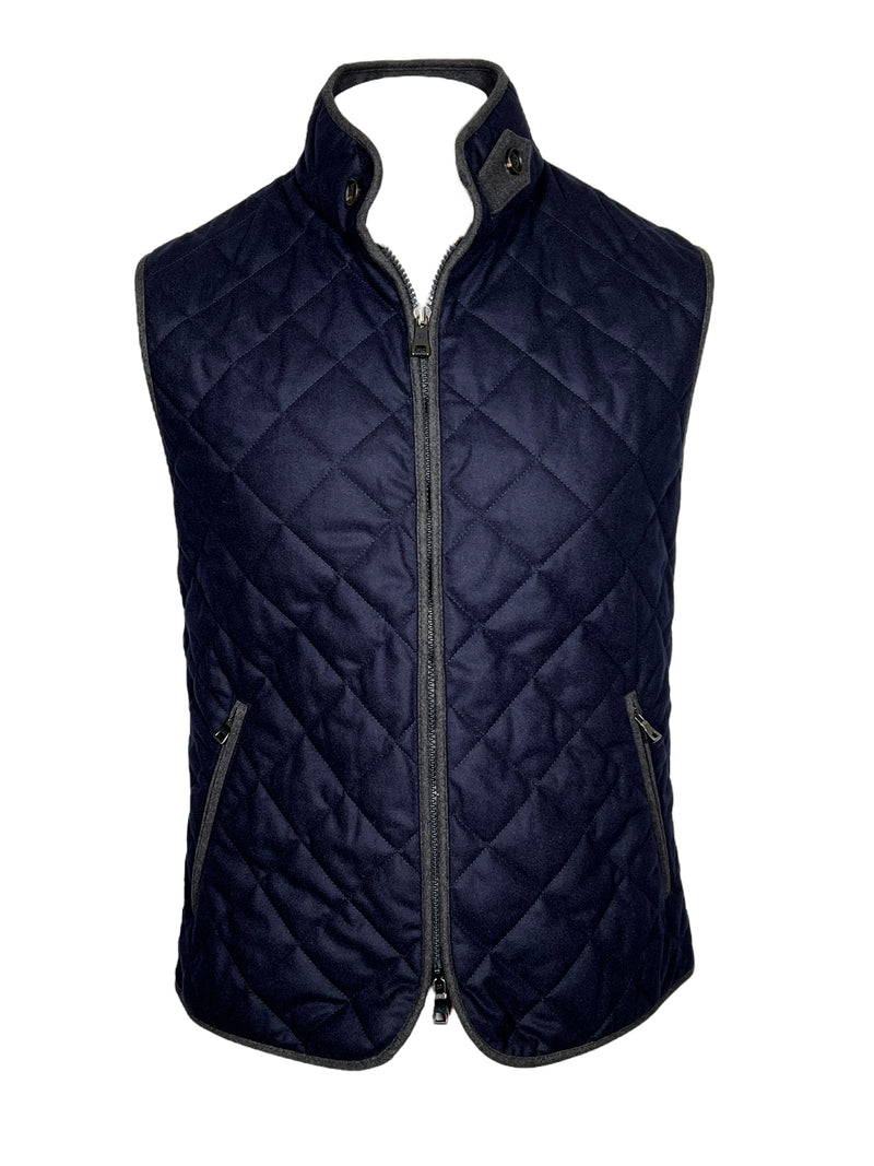 WATERVILLE WOOL FLANNEL VEST - NAVY