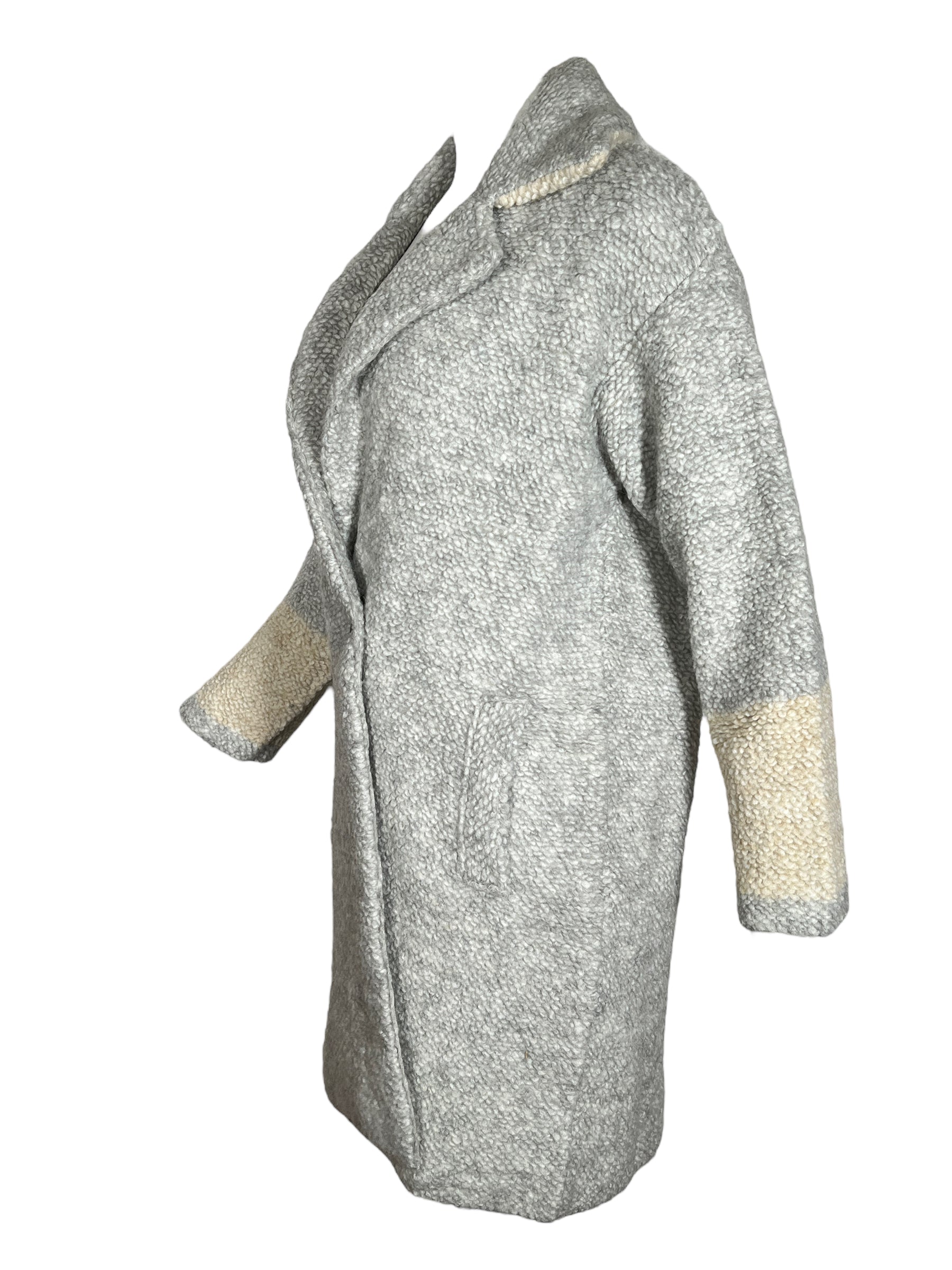 TONET ALPACA WOOL COAT LIGHT GREY Button Down SF