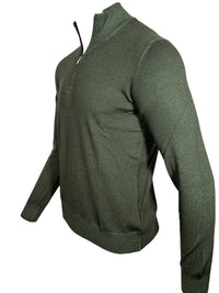 BUTTON DOWN MERINO VINTAGE 1/4 ZIP SWEATER - LODEN GREEN