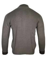 FLY3 REVERSIBLE FULL ZIP SWEATER - BROWN