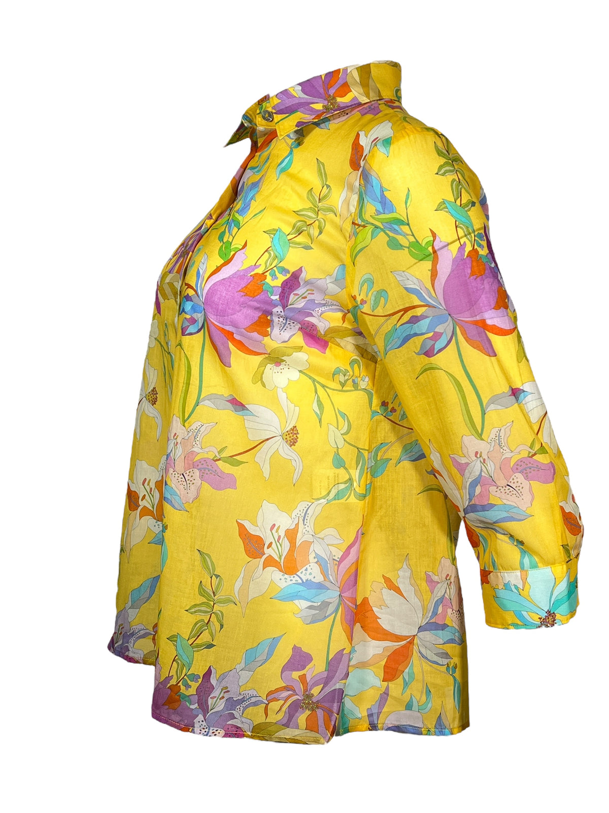 CAMICETTASNOB VOILE BLOUSE - YELLOW FLORAL