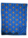 CALABRESE 1924 DOUBLE FACE WOOL SCARF - BLUE MEDALLIONS