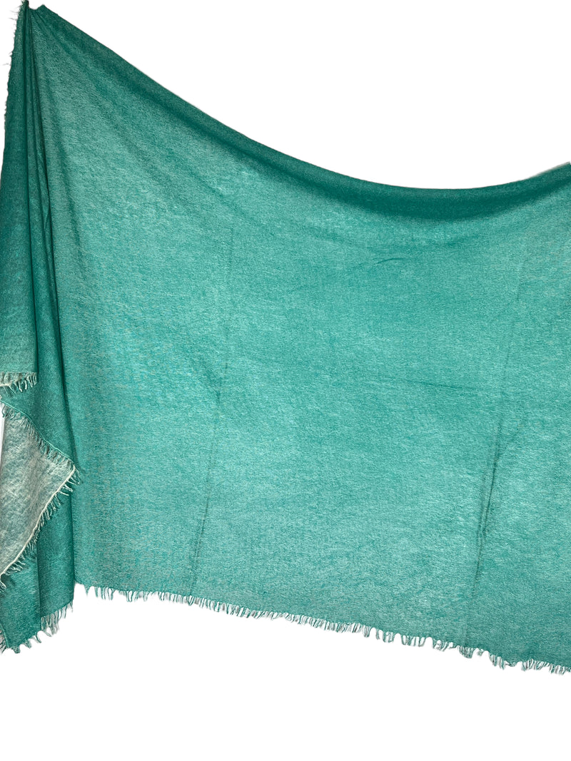BAJRA CASHMERE CREME SCARF - ETHER TURQUOISE