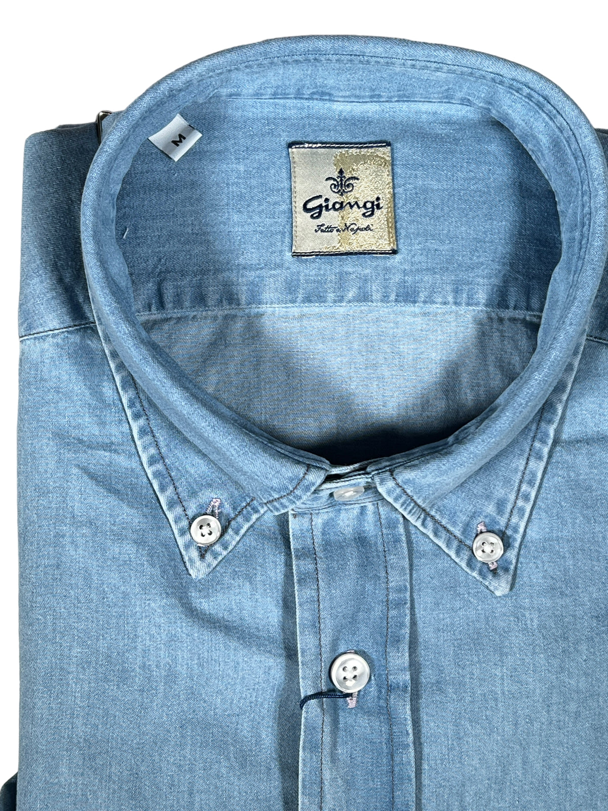 GIANGI NAPOLI MEN'S DENIM SHIRT - BLUE