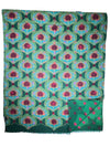 CALABRESE 1924 DOUBLE FACE WOOL SCARF - GREEN MEDALLIONS