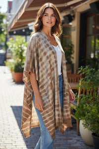 BAJRA TRICOLOR SERAPE - WELKIN BLUE-DARK STOCKING BEIGE-PELT BROWN