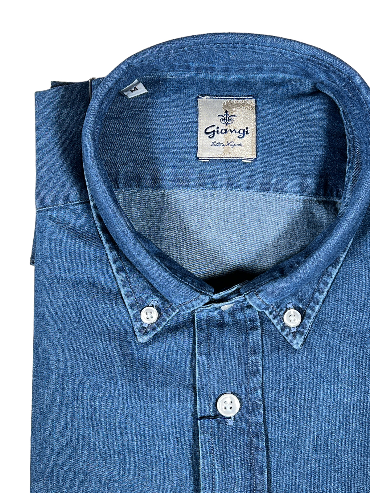 GIANGI NAPOLI MEN'S DENIM SHIRT - DARK BLUE