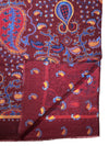 CALABRESE 1924 DOUBLE FACE WOOL SCARF - RED FLORENTINE SCROLLS