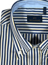 PAUL & SHARK MEN'S SHIRT - BLUE/YELLOW STRIPE