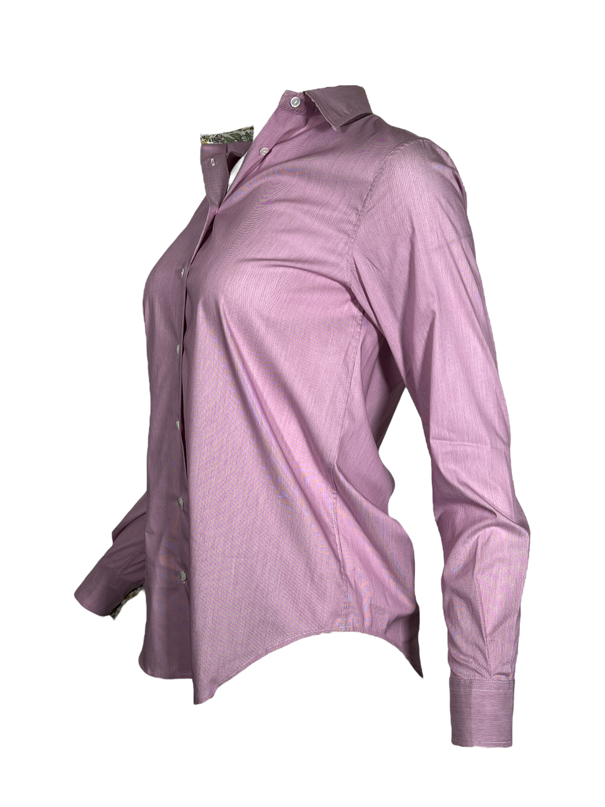 XACUS FINE STRIPE BLOUSE WITH CONTRAST TRIM - PINK