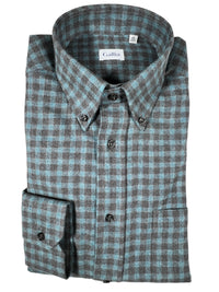 GALLIA MEN'S SHIRT - TEAL CHECK