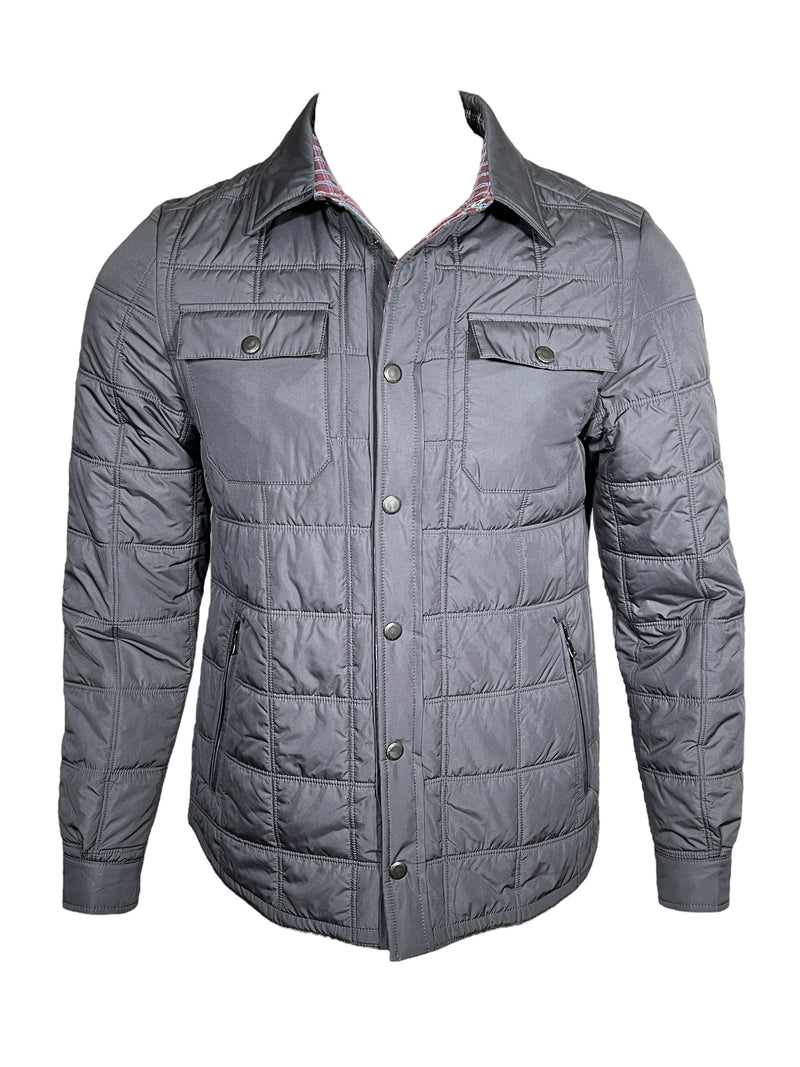 WATERVILLE QUILTED OVERSHIRT JACKET - STEEL