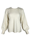 REPEAT CASHMERE SIDE CABLE SWEATER - CREAM