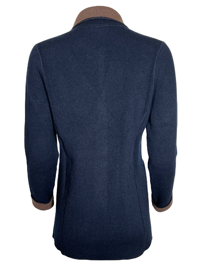 ADESI DOUBLE-FACED CASHMERE COAT - MIDNIGHT BLUE/BROWN