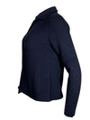 HUBERT GASSER HORIZONTAL RIB CARDIGAN - NAVY