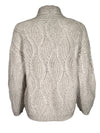REPEAT CASHMERE WAVY KNIT OPEN CARDIGAN - SAND
