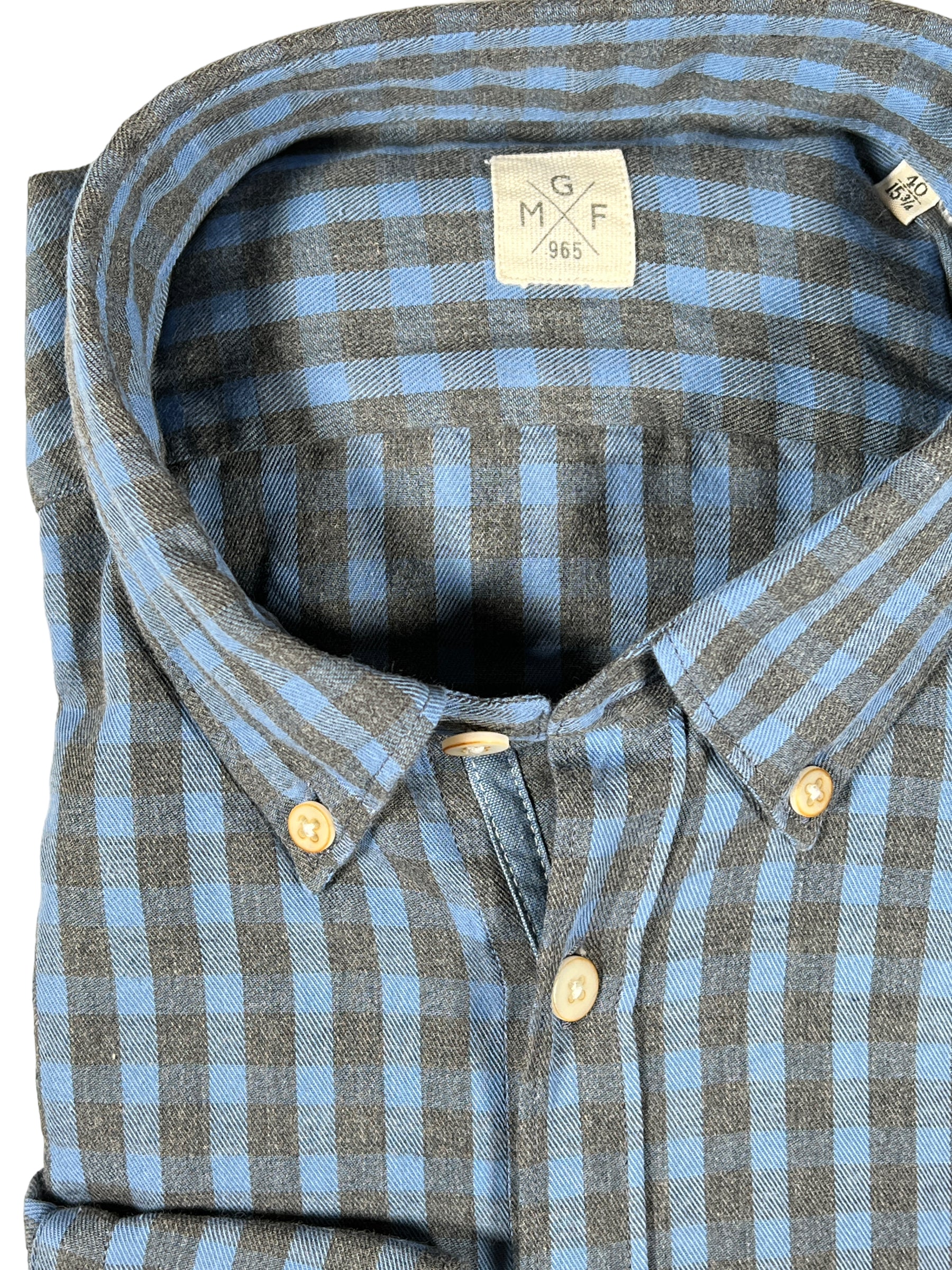 GMF 965 MEN'S SPORT SHIRT - GREY/BLUE CHECK