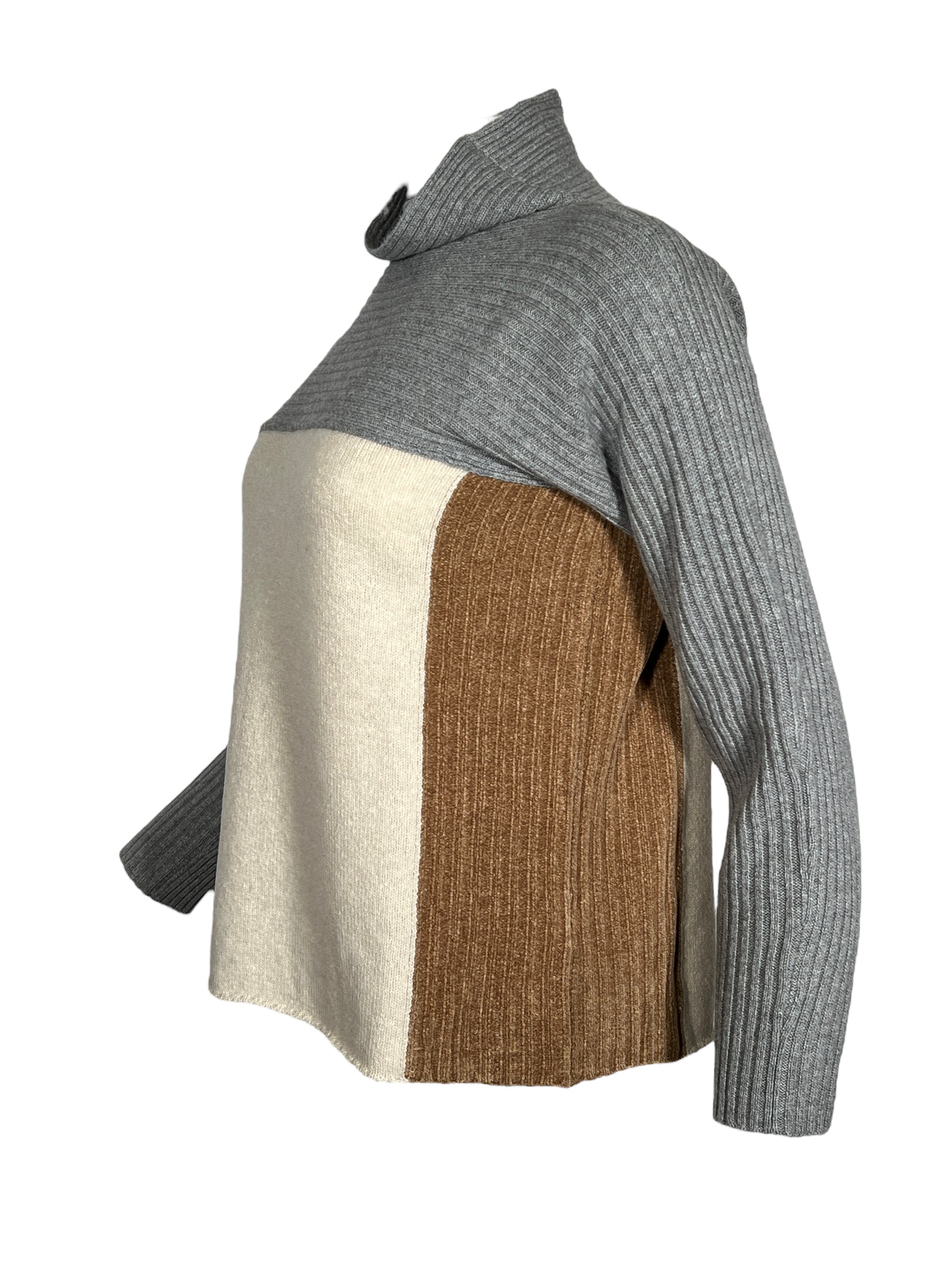 AMINA RUBINACCI TRICOLOR SWEATER HONEY NOUGAT GREY Button Down SF