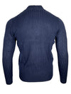 ALAN PAINE ULBSTER RIBBED FRONT ZIP SWEATER - DARK NAVY