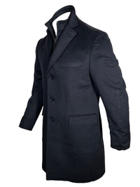OARS & OLD IVY CASHMERE BLEND 3/4 COAT - NAVY