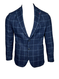 SARTORIA PARTENOPEA SPORT COAT - NAVY/LIGHT BLUE BOX CHECK