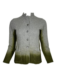 ADESI CASHMERE OMBRÉ JACKET - SHARK/GOLDEN GREEN