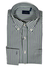 PAUL & SHARK MEN'S SHIRT - NAVY/OLIVE STRIPE