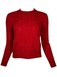 AMINA RUBINACCI CASHMERE CABLE FRONT SWEATER - RED