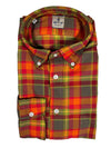 GIANGI NAPOLI MEN'S SHIRT - ORANGE PLAID