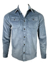 PAUL & SHARK MEN'S OVERSHIRT - STEEL BLUE CORDUROY