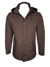 LUCIANO BARBERA DIAMOND QUILT JACKET - COCOA