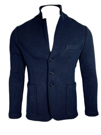 ADESI CASHMERE MEN'S SWEATER JACKET - MARINO