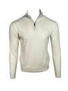 ADESI CASHMERE MEN'S 1/2 ZIP SWEATER - NATURALE