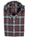 BUTTON DOWN SPORT SHIRT - NAVY/OLIVE/RED PLAID