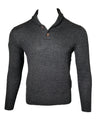 PERU UNLIMITED 2 BUTTON SHAWL SWEATER - CHARCOAL HEATHER