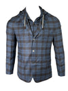 EMANUEL BERG LORO PIANA D-CONTRUCTED SHIRT JACKET - DARK BLUE CHECK