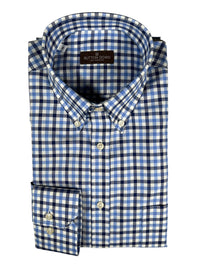 BUTTON DOWN SPORT SHIRT - NAVY/BLUE GINGHAM