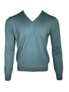 BUTTON DOWN MEN’S MERINO WOOL V-NECK SWEATER - DARK TEAL