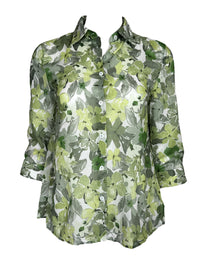CAMICETTASNOB FLORAL BLOUSE - GREEN & WHITE