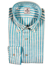 GIANGI NAPOLI MEN'S SHIRT - AQUA STRIPE