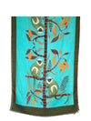 CALABRESE 1924 LINEN & SILK SCARF - AQUA SPIDER MONKEYS