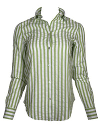 GIANGI NAPOLI WOMEN'S SHIRT - GREEN STRIPE