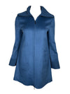 KINROSS KNIT TRIM ZIP MOCK COAT - SAPPHIRE