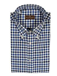 BUTTON DOWN SPORT SHIRT - NAVY/BLUE GINGHAM