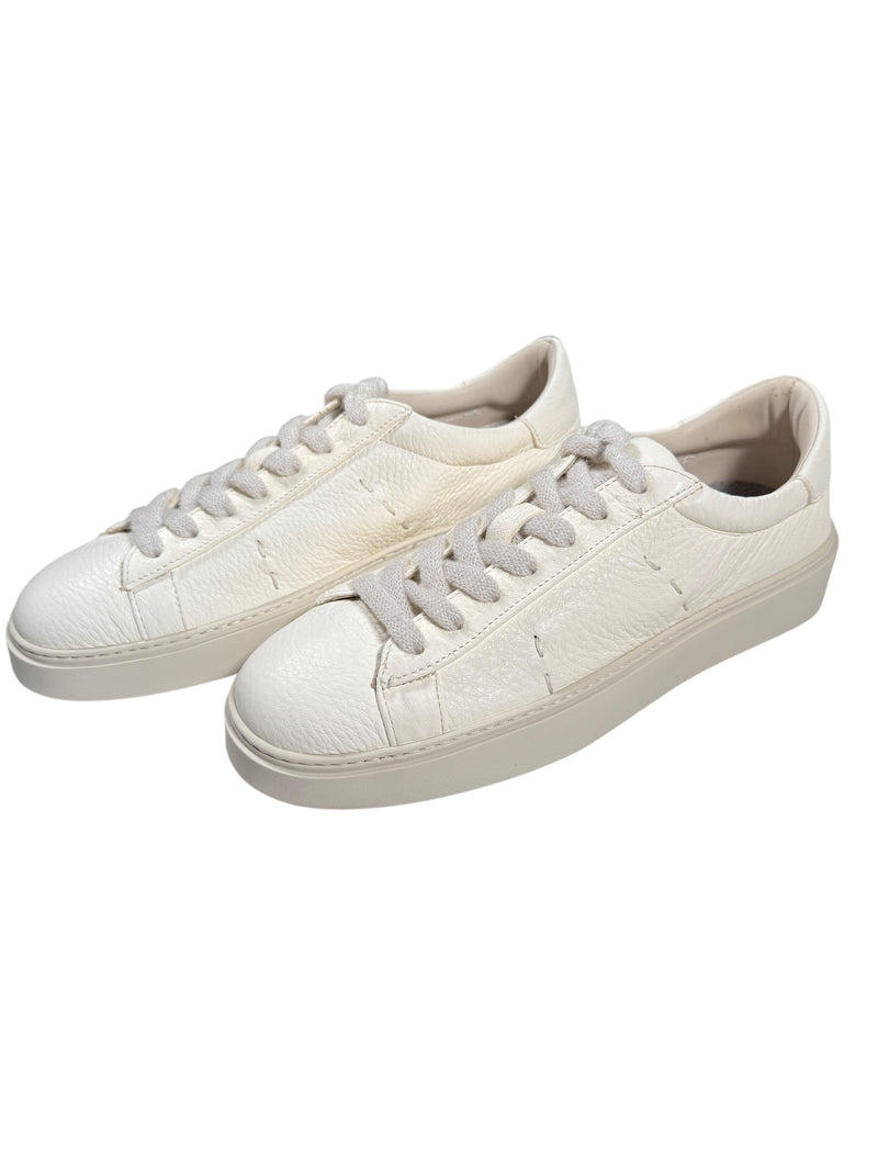 ELEVENTY DEER SKIN LOW TOP SNEAKER - WHITE