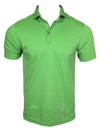 BUTTON DOWN MEN'S TECH PIQUE POLO - SOLID PALM GREEN